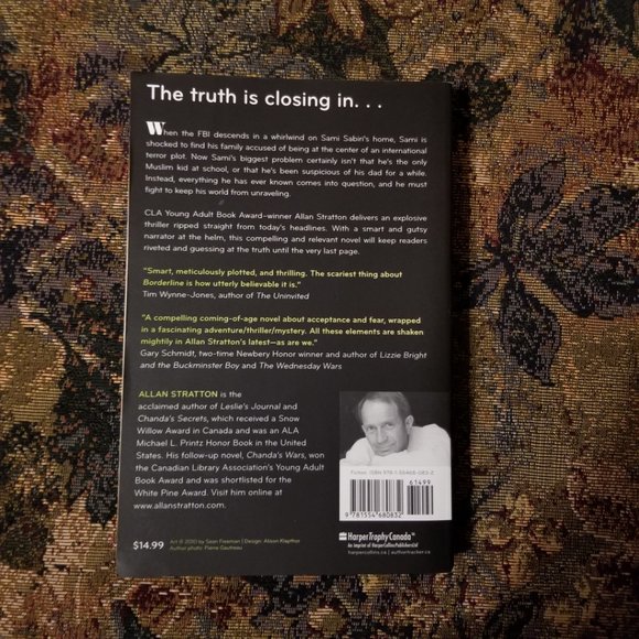 YA novel, Borderline by Allan Stratton, adventure, mystery, Harper Trophy - Picture 2 of 3